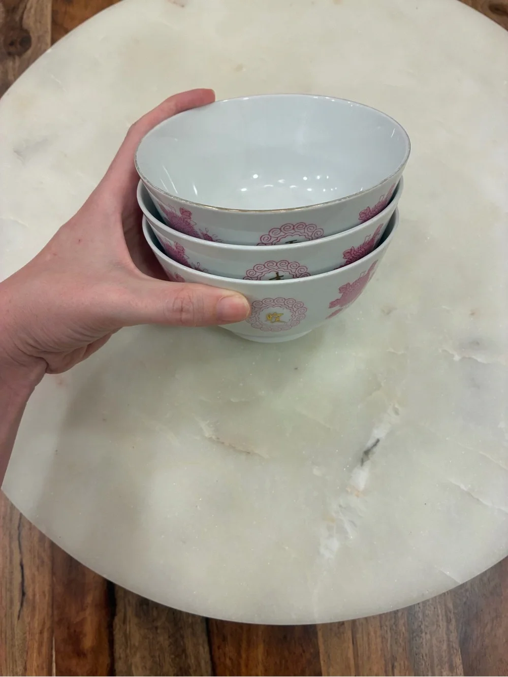 Vintage Liling Chinese Porcelain Bowls - Set of 3